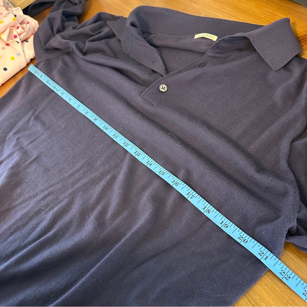 Malo Basic 100% Wool Collared Polo Lightweight Na… - image 8